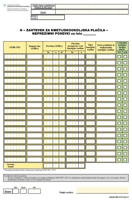 ZdruÅ¾eni obrazci - ZV 2013 - Agencija RS za kmetijske trge in razvoj ...