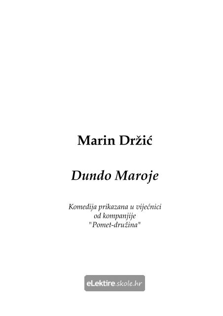 Dundo Maroje - Marin DrÅ¾iÄ‡