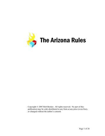 The Arizona Rules - Rob Booker