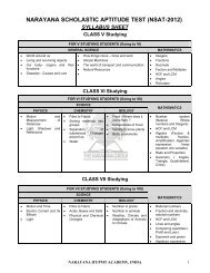 narayana scholastic aptitude test (nsat-2012) - Narayana IIT Academy