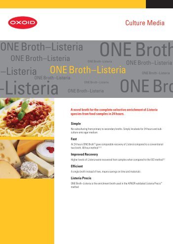 ONE Broth-Listeria data sheet - Oxoid