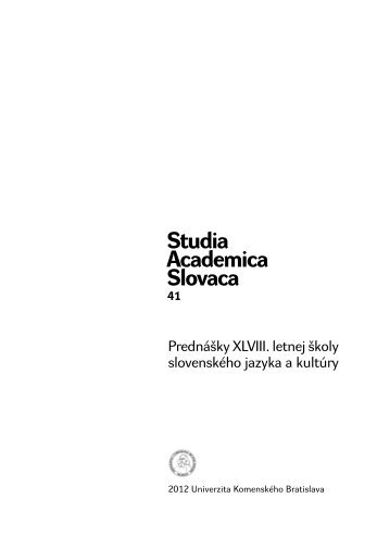 Prednášky XLVIII. letnej školy slovenského jazyka a kultúry - e-Slovak