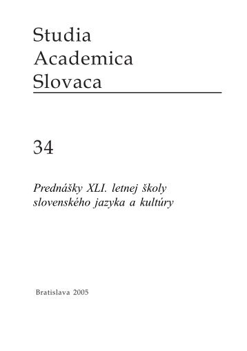 Studia Academica Slovaca 34 - e-Slovak