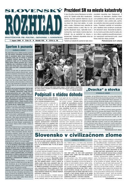 Slovensko v civilizaÄ nom zlome PodpÃsali s vlÃ¡dou dohodu
