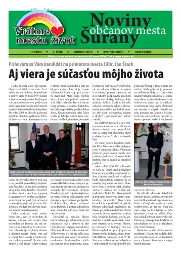 Noviny občanov mesta Šurany - izamky.sk