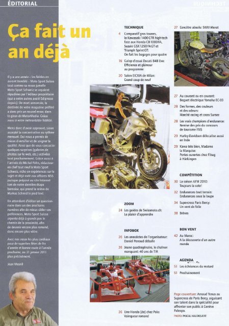 A lire dans Moto Sport Suisse (MSS) du 1er dÃ©cembre 201 - Top News