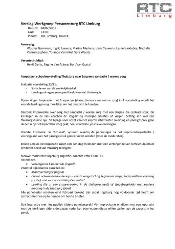 Verslag 1 - RTC Limburg