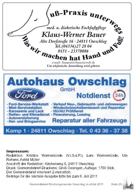 Klaus-Werner Bauer - Gemeinde Owschlag