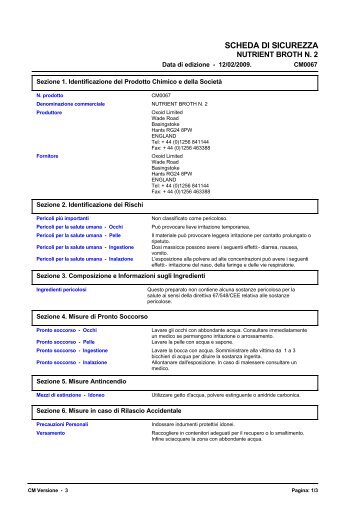 3588 NUTRIENT BROTH No. 2 (Italian (IT)) MSDS - OXOID ...