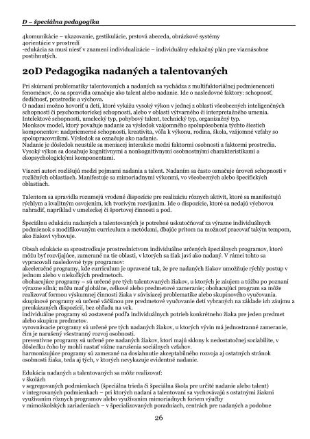 1D Å peciÃ¡lna pedagogika - predmet, cieÄ¾ a Ãºlohy ... - teologia.iskra.sk