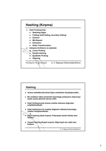 Hash - Bilgisayar MÃ¼hendisliÄi BÃ¶lÃ¼mÃ¼