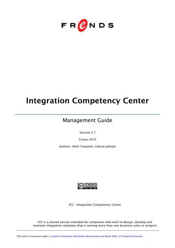 Integration Competency Center (ICC) Management Guide - Frends