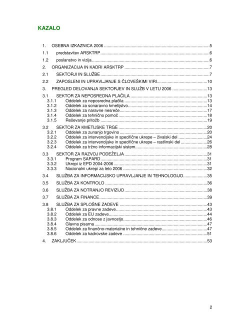 Letno poroÄilo od delu ARSKTRP 2006 - Agencija RS za kmetijske ...