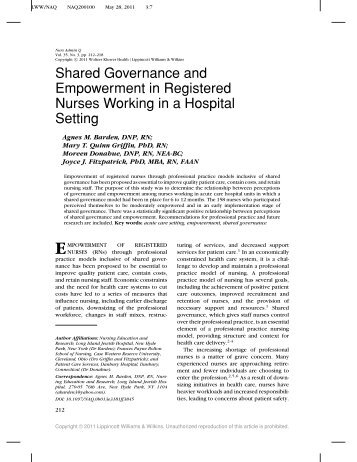 Shared Governance and Empowerment in Registered Nurses ...