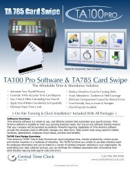 Card Swipe Reader & TA100 Pro Software | Central Time Clock, Inc.