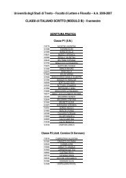 Classi di Italiano scritto Modulo B II semestre ... - Lettere e Filosofia