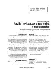 Rosyjska i rosyjskojęzyczna prasa religijna w II Rzeczypospolitej