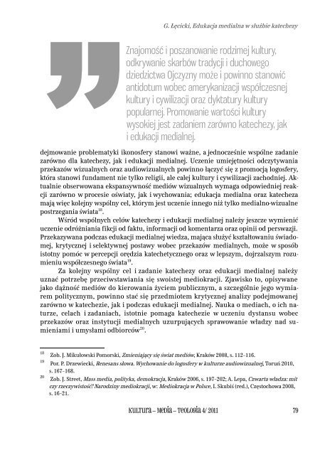 Edukacja medialna w służbie katechezy