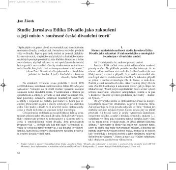 Studie Jaroslava Etlíka Divadlo jako zakou‰ení a její ... - Divadlo.cz