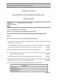 Specimen Paper 1 ENVIRONMENTAL STUDIES - History