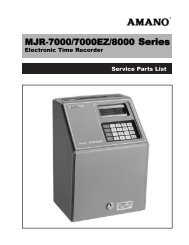 Amano MJR Series Parts List | Central Time Clock, Inc.