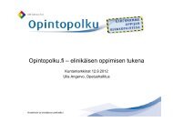 Opintopolku fi â elinikÃ¤isen oppimisen tukena ... - Kuntamarkkinat