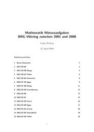 Mathematik Maturaaufgaben BRG Viktring zwischen 2001 und 2008