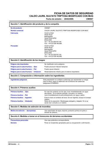 8073 MODIFIED LAURYL SULPHATE TRYPTOSE BROTH ... - Oxoid