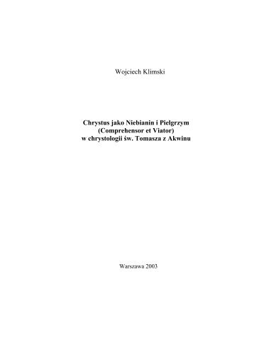 Wojciech Klimski Chrystus jako Niebianin i Pielgrzym - katedra.uksw ...