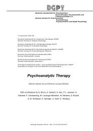 Position paper on psychoanalytic therapy