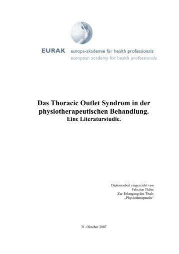 Das Thoracic Outlet Syndrom in der physiotherapeutischen ...