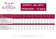 EGIPAT, leto 2013. HURGADA â 15 dana - Travel Boutique