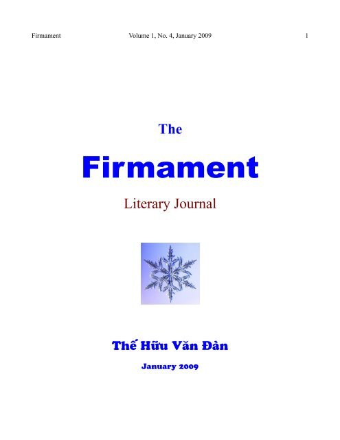 Firmament - Le Cercle LittÃ©raire - Tháº¿ Há»¯u VÄƒn Ä Ã n -