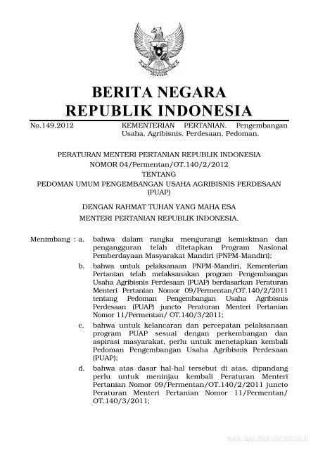 BERITA NEGARA REPUBLIK INDONESIA