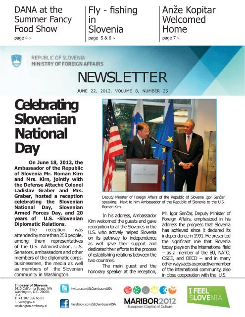 NEWSLETTER Celebrating Slovenian National Day - Dana