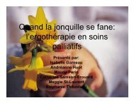 Quand la jonquille se fane: l'ergothÃ©rapie en soins palliatifs