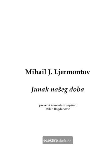 Junak naÅ¡eg doba - Mihail JurjeviÄ Ljermontov