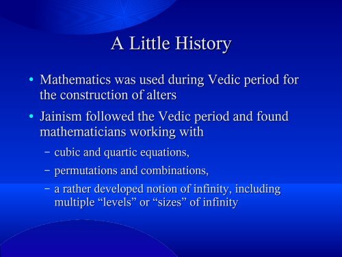 Vedic Mathematics - Department of Mathematics and Computer ...