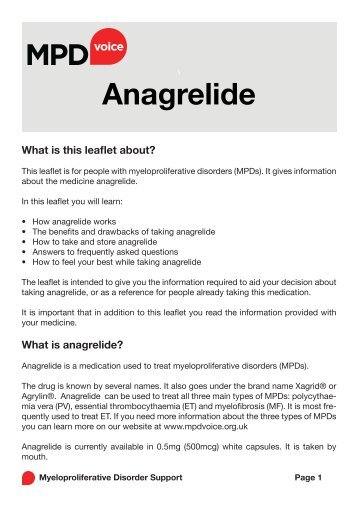 Anagrelide - MPD Voice
