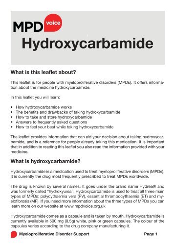 Hydroxycarbamide - MPD Voice