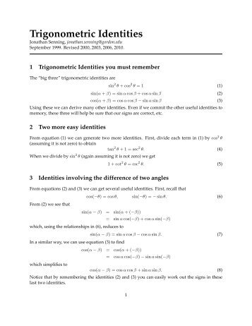 Trigonometric Identities