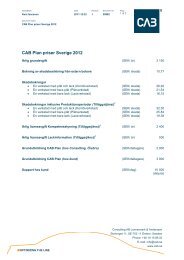 CAB Plan priser Sverige 2012