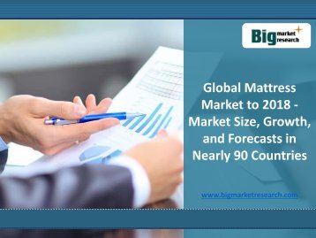 Global Mattress Market Size, Growth to 2018 in 90 Countries