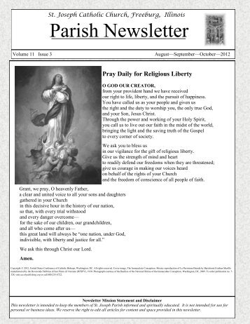 Parish Newsletter Aug-Sept-Oct 2012 - St. Joseph Catholic Church ...