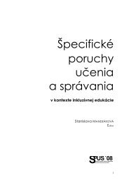 Å pecifickÃ© poruchy uÄenia a sprÃ¡vania - Katedra Å¡peciÃ¡lnej ...