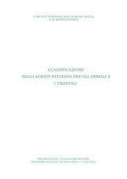 classificazione degli agenti patogeni per gli - Governo Italiano