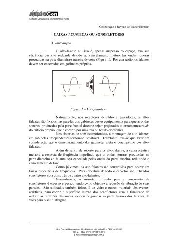 CAIXAS ACÃSTICAS OU SONOFLETORES 1 ... - Som ao Vivo