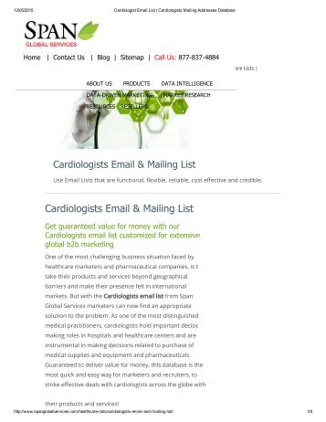 Purchase Accurate Cardiologits Mailing Lists from Span Global Services