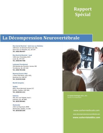 Rapport Spécial La Décompression Neurovertébrale