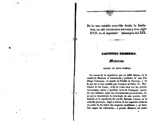 APUNTES HISTORIA DE LA ISLA DE CUBA, - Matanzas